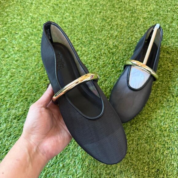 Bundle of black, tan & white Mary Jane ballet flats, size 6.5/37 - Picture 2 of 7